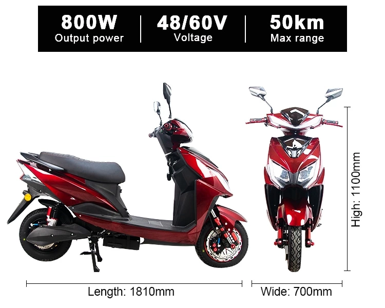 A009 600w/800w Long-range Electric Motorcycle Scooter 55km/h Two-wheeled Vehicle Wholesale