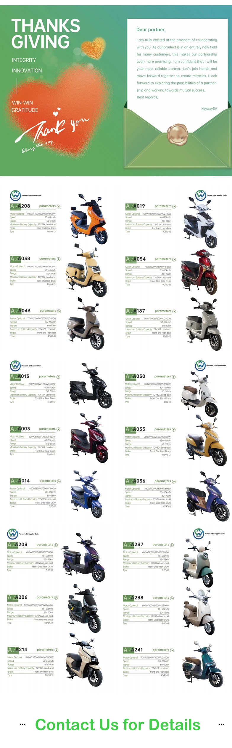 12inch Factory Customized 700/900W 55km/H Speed Electric Motorcycle