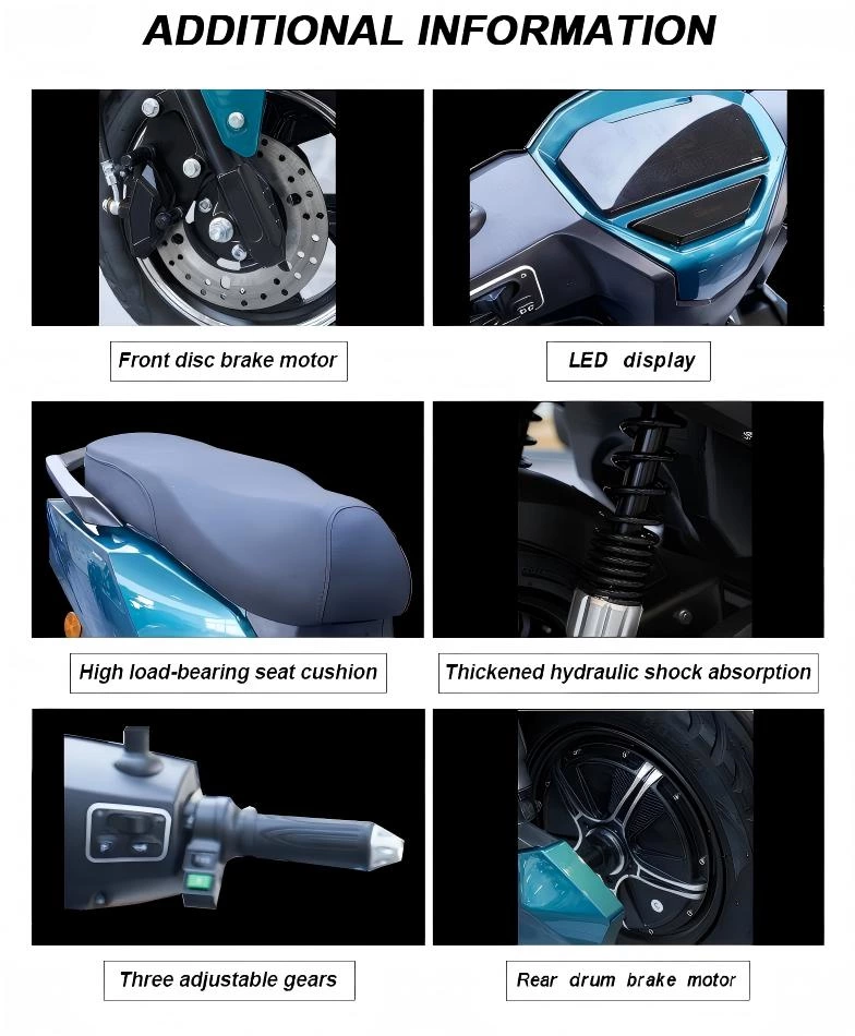 CKD 10 Inch Electric Motor Motorcycle 700W/900W 50km/h Max Speed 2 Seats Lithium Battery Electric Motorcycle Scooter for Adult