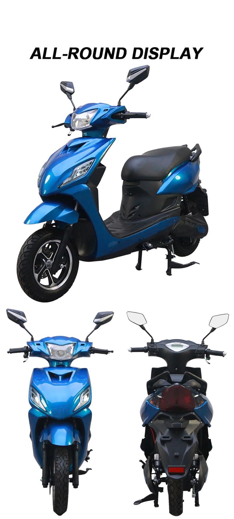 K060 Adult Electric Motorcycle Moped Scooter SKD CKD 10inch 1200W Electric Pedal Moped for Adult