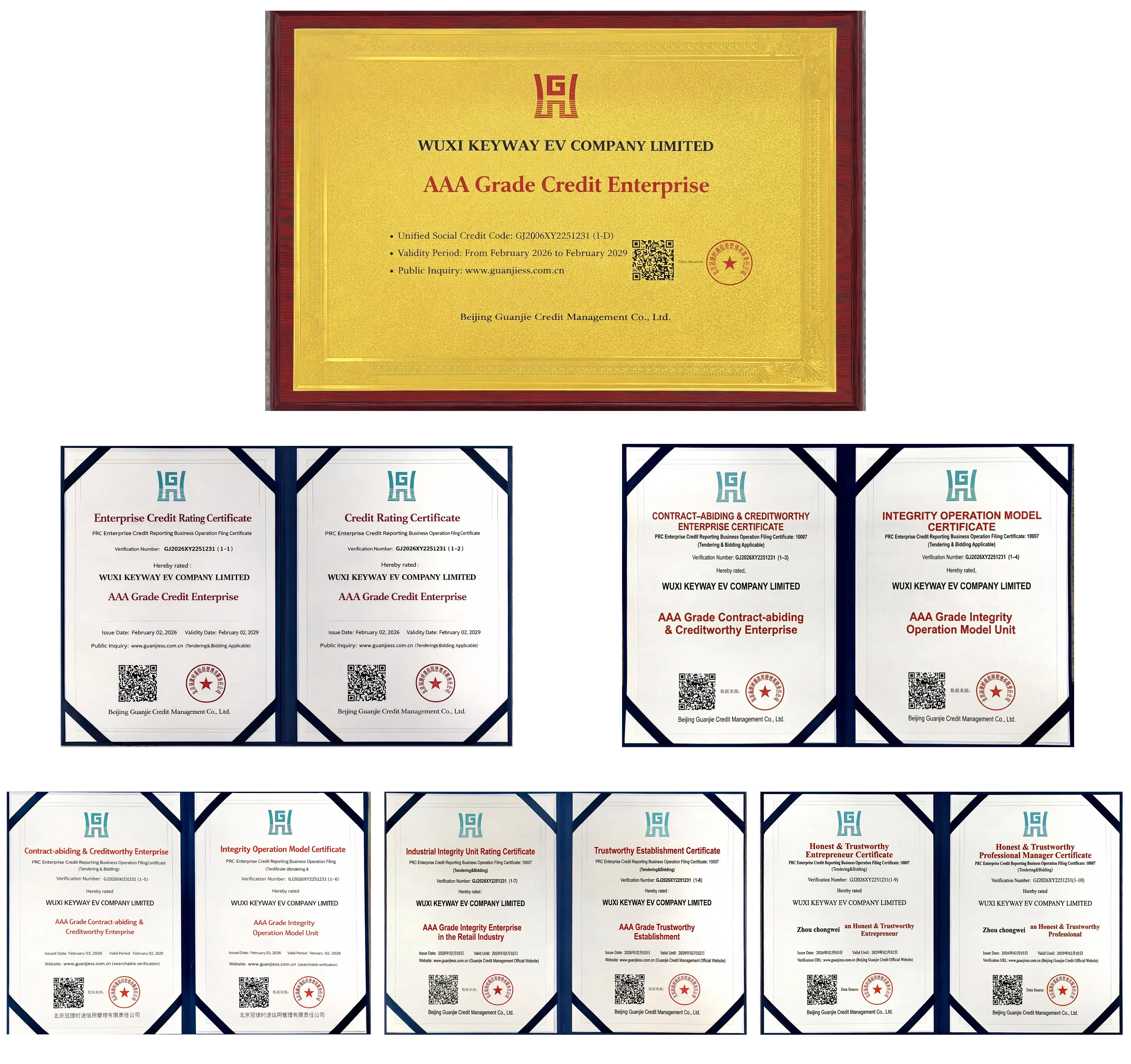 KeywayEV Awarded AAA Credit Certificate by Authoritative Institution