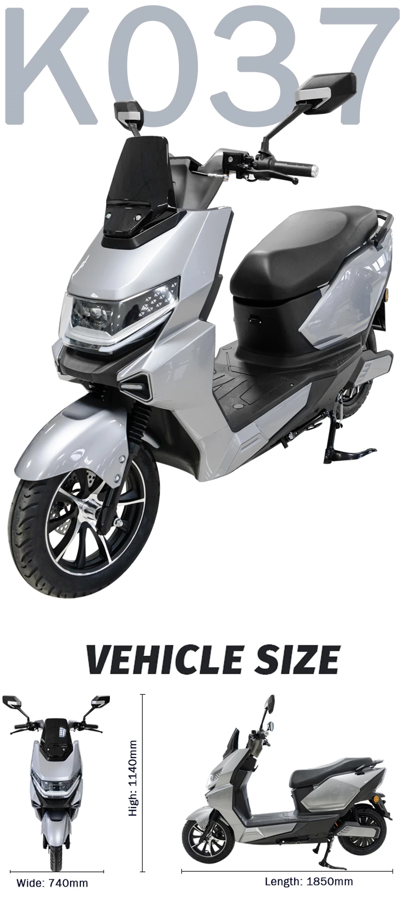 K037 T08 60km/h electric motorcycle moped